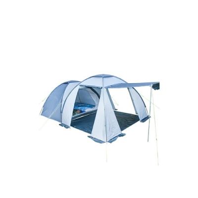 Skandika bergen tente igloo dôme avec avancée 4 personnes bleu gris argenté 450 x 290 cm