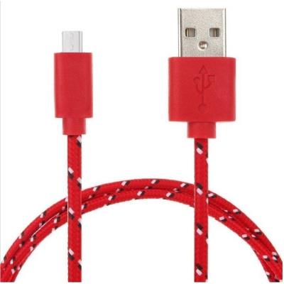 Cable Tressé Type C pour Xiaomi Mi 5 3m Chargeur USB Réversible Connecteur Tissu Tissé Nylon (ROUGE)