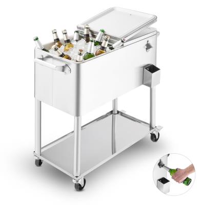 Blumfeldt Springbreak 2000 chariot-bar glacière chariot frigorifique de terrasse 80L - inox