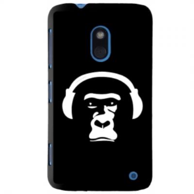 Coque noire pour Lumia 620 motif singe casque