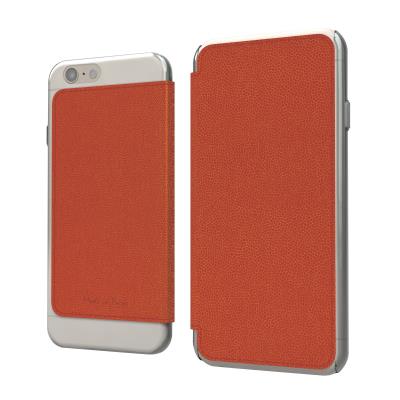 Apple iPhone 6 Plus > Coque rigide Transparente avec rabat latéral texturé Crystal Folio Orange Made in Paris