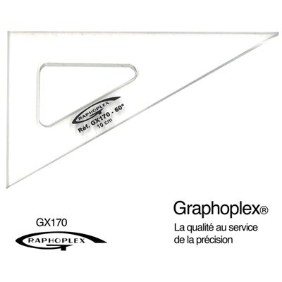 Equerre 60° 3 bords droits 10 cm - graphoplex