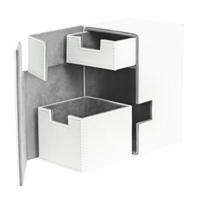 Ultimate guard taille standard xenoskin 100 plus flip-n-tray deck étui (blanc)