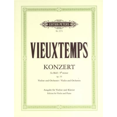 Partitions classique EDITION PETERS VIEUXTEMPS HENRY - CONCERTO NO.2 F# MIN OP.19 - VOLIN AND PIANO Violon