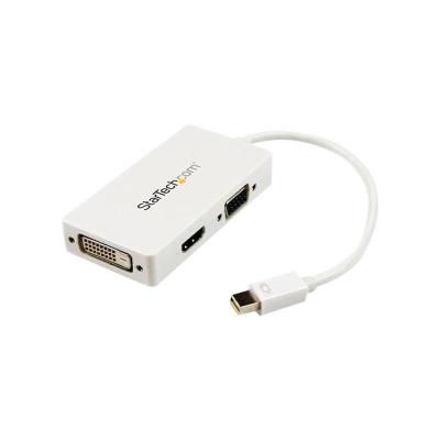 StarTech.com A/V-reisadapter: 3-in-1 Mini DisplayPort naar VGA DVI- of HDMI-converter videoconverter - wit