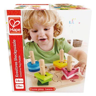 Hape - Puzzle À Boutons Créatif, En Bois