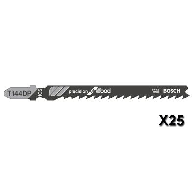Lot De 25 Lames De Scie Sauteuse Precision For Wood T144Dp L 100 Mm Bosch 2608633A39