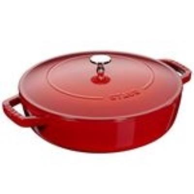 Cocotte ronde chistera 28 cm cerise fonte émaillée 6,7 l staub staub-12612806