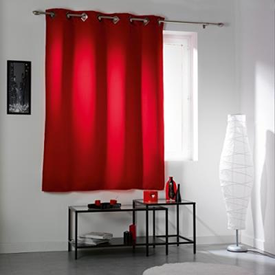 Douceur d'intérieur 1604451 cocoon rideau avec oeillets occultant polyester rouge 140 x 180 x 180 cm