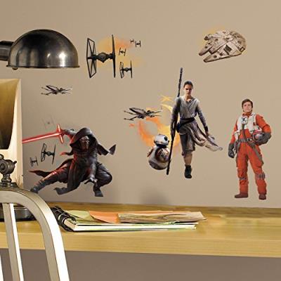 Star wars 539138 autocollants réveil de la force multiéléments repositionnables multicolore 22,3 x 0,2 x 62 cm