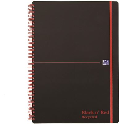 Black n Red Cahier à spirale Polypropylène Papier recyclé A4 (Import Royaume Uni)
