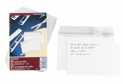 Majuscule - Enveloppes + 20 Cartes De Visites - Paquet De 20