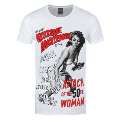 Plan 9 T-Shirt Attack Of The 50FT Women Homme Blanc