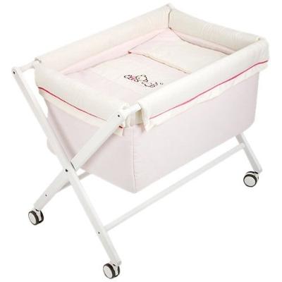 NAF-NAF - 30188 - MINI-BERCEAU COMPLET - BOIS + TEXTILE - BRODÉ TEDDY
