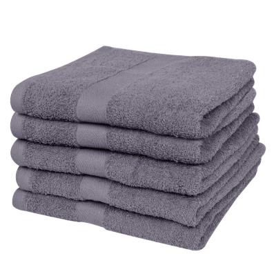 vidaXL Serviettes de bain 100% coton 500 gsm 80 x 200 cm Anthracite 5 pcs