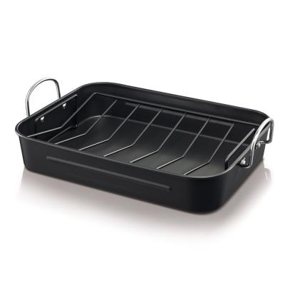 Plat Ã  four noir en tÃ´le d'acier avec grille