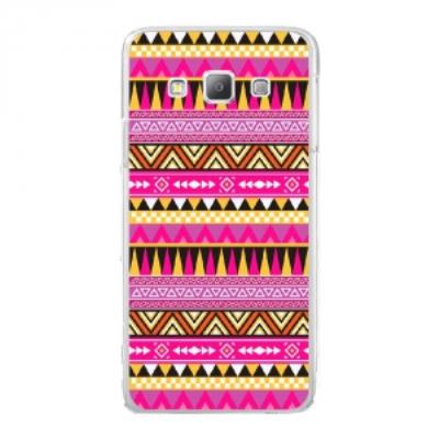 Coque rigide transparente pour Samsung Galaxy A7 avec impression Motifs aztèque