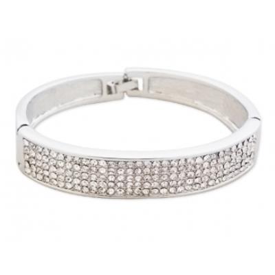 Bracelet argenté avec myriade de strass blancs bijou fantaisie pas cher