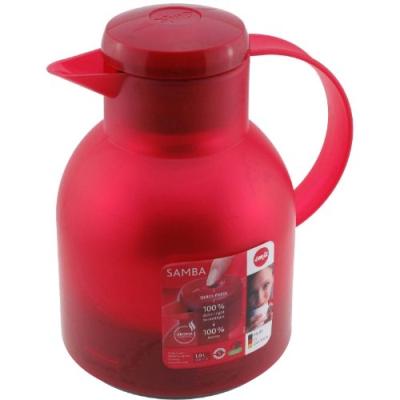 EMSA 504232 SAMBA PICHET ISOTHERME QUICK PRESS ROUGE TRANSLUCIDE 1,0 L