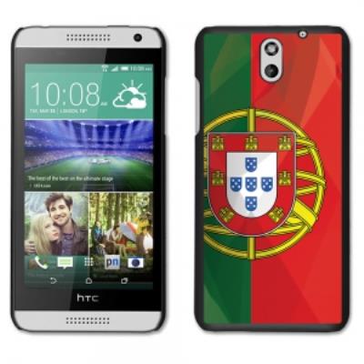 Coque noire pour HTC Desire 610 motif drapeau Portugal