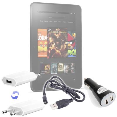 DURAGADGET - Kit de charge 3 en 1 pour tablette Kindle Fire & Fire HD
