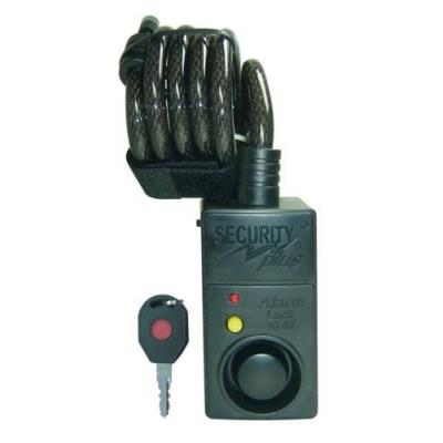 Security plus antivol en spirale avec alarme noir taille unique