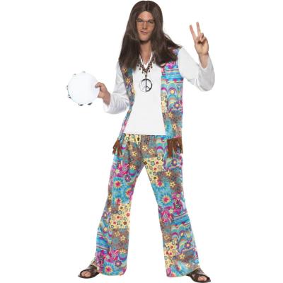 SMIFFY S D&eacute;guisement Hippie Fower Power Homme (Taille 52/54)
