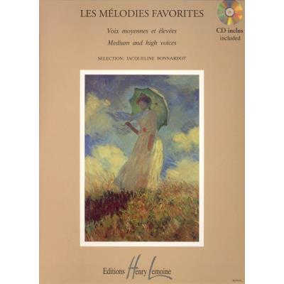 Partitions classique LEMOINE BONNARDOT JACQUELINE - MÉLODIES FAVORITES + CD - VOIX ELEVEE OU MOYENNE, PIANO Soprano, piano
