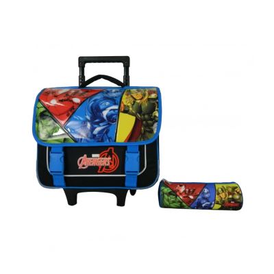 Cartable à roulettes 38cm + Trousse Avengers Noir Marvel