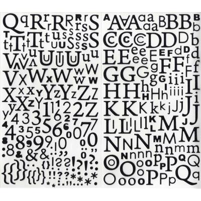 Alphabet autocollant pailleté - Noir - 300 lettres