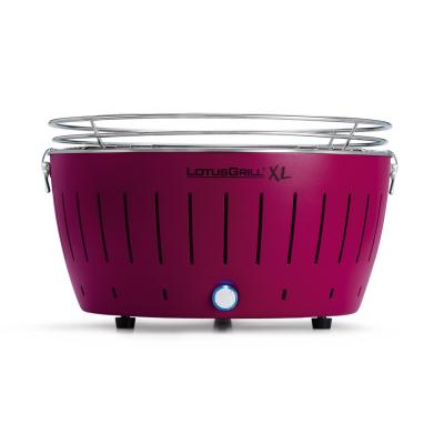 lotusgrill, serie 435 xl , farbe pflaume purple - schnelles, gesundes et sicheres grillen avec ventilatursystem. 40,5 cm rostdur