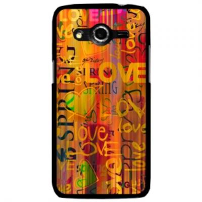 Coque rigide noire pour Galaxy Core 4G avec impression Motif Love Spring