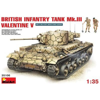 Mini Art - Maquette Char moyen Mk.III Valentine V avec figurines infanterie britannique