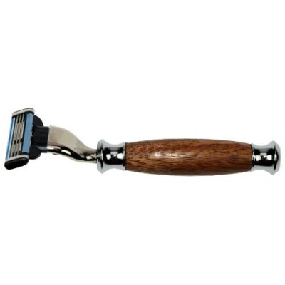 FANTASIA - RASOIR MACH 3 LAMES - AVEC ÉTUI - NOYER/CHROME - LONGUEUR: 13 CM