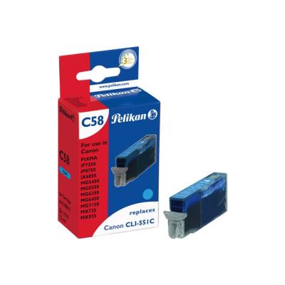 Pelikan C58 - cyaan - inktcartridge (alternatief voor: Canon CLI-551C)