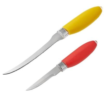 Tefal set de 2 couteaux a fruits + manche antidérapante fresh kitchen rouge et jaune k0612314