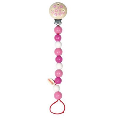 Accroche tétine en bois rose Heimess