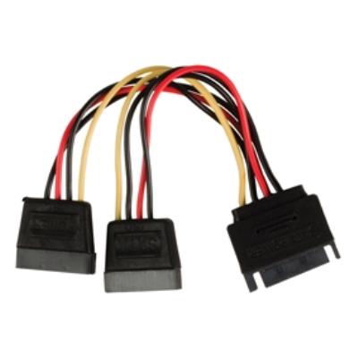 Câble adaptateur dalimentation sata à connecteur sata 15 broches mâle vers 3x sata 15 broches femelles + molex femelle 0,15 m m