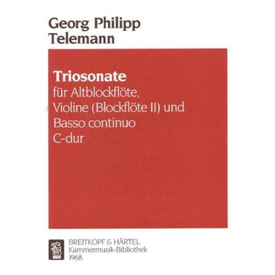 Partitions classique EDITION BREITKOPF TELEMANN G.P. - TRIOSONATE C-DUR Flûte à bec