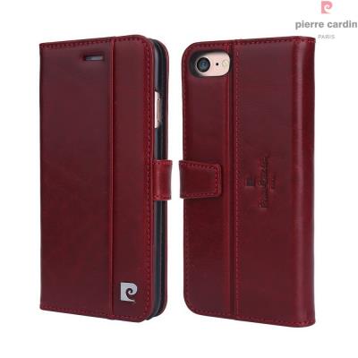 Etui en cuir véritable pour iPhone 7 (L-P05) - Wine Red
