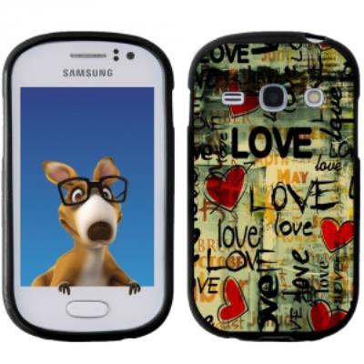 Coque Souple en gel noir pour Galaxy Fame avec impression Motifs Love Vintage