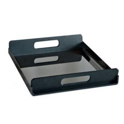 ALESSI GIA01/35 PLATEAU RECTANGULAIRE EN ACIER INOXYDABLE AVEC POIGNÉES EN RÉSINE THERMOPLASTIQUE NOIR