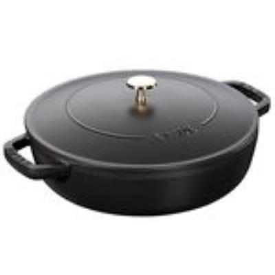 Cocotte ronde chistera 28 cm noir mat fonte émaillée 6,7 l staub staub-12612825