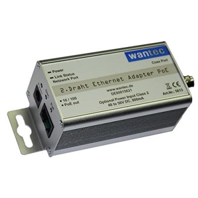 Wantec 2wip, 2-draht ethernet adaptateur avec poe,5613