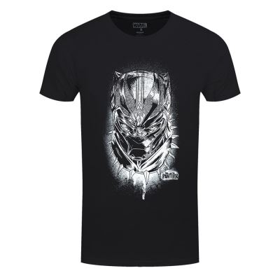 Black Panther T-Shirt Marvel Spray Head Shot Homme Noir