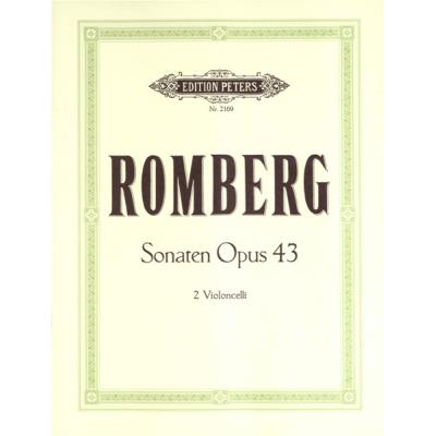 Partitions classique EDITION PETERS ROMBERG ANDREAS - 3 DUET SONATAS OP.43 - CELLO ENSEMBLE Violoncelle