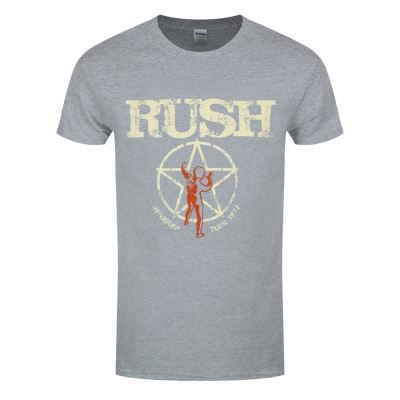 Rush T-Shirt American Tour 1977 Sports Homme Gris - Taille XL