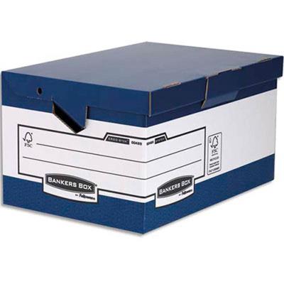 Lot de 10 conteneurs Maxi HEAVY DUTY. Montage automatique. Carton blanc/bleu