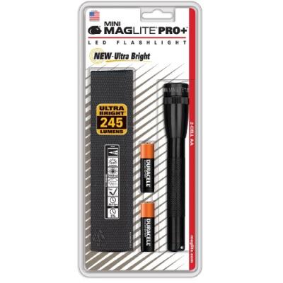 Maglite mini r6 led pro plus avec étui en blister noir 16.8 cm
