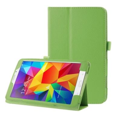 Galaxy Tab 4 7.0 T320 : Coque Housse Cuir (PU) Vert « Texture Litchi »